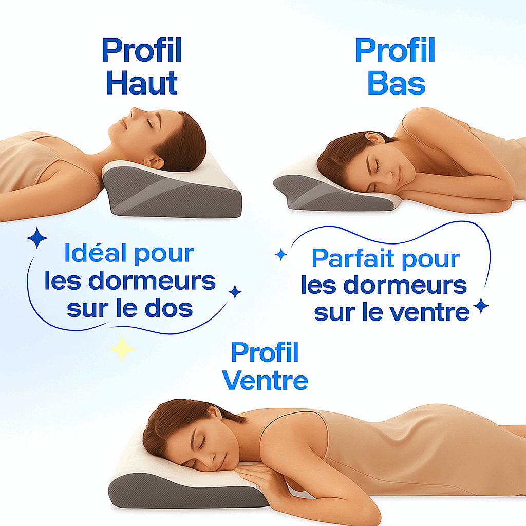 L’OREILLER ORTHOPÉDIQUE CONÇU AVEC DES PRATICIENS - NuitZen™